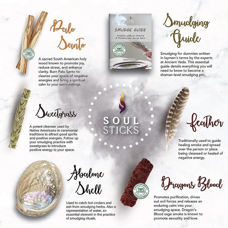 Beginners Dragon's Blood Sage Smudge Kit with Smudge Guide