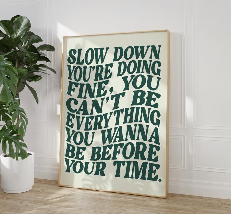 Vienna Song Lyrics Art, Slow Down You're Doing Fine Poster, Song Lyrics Print - Music Wall Art - Disco Pop 70s Poster - Pop Music Prints