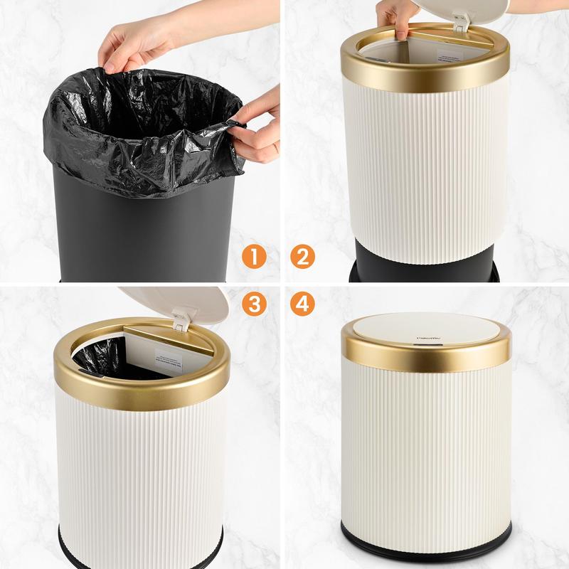 Pukomc Motion Sensor Trash Can with Lid, Touchless Trash Can, Motion Sensor Waterproof Plastic Trash Can Suitable for Kitchen, Bathroom, Bedroom, Living room, Office, Outdoor