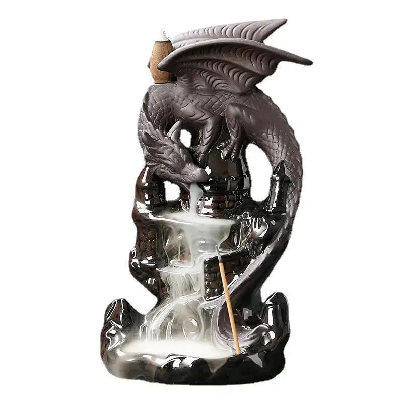 Creative Dragon Design Candle Holders for Home Decor, Ceramic Backflow Incense Burner, Decorative Incense Holder for Home Office Decor, Home Accessories