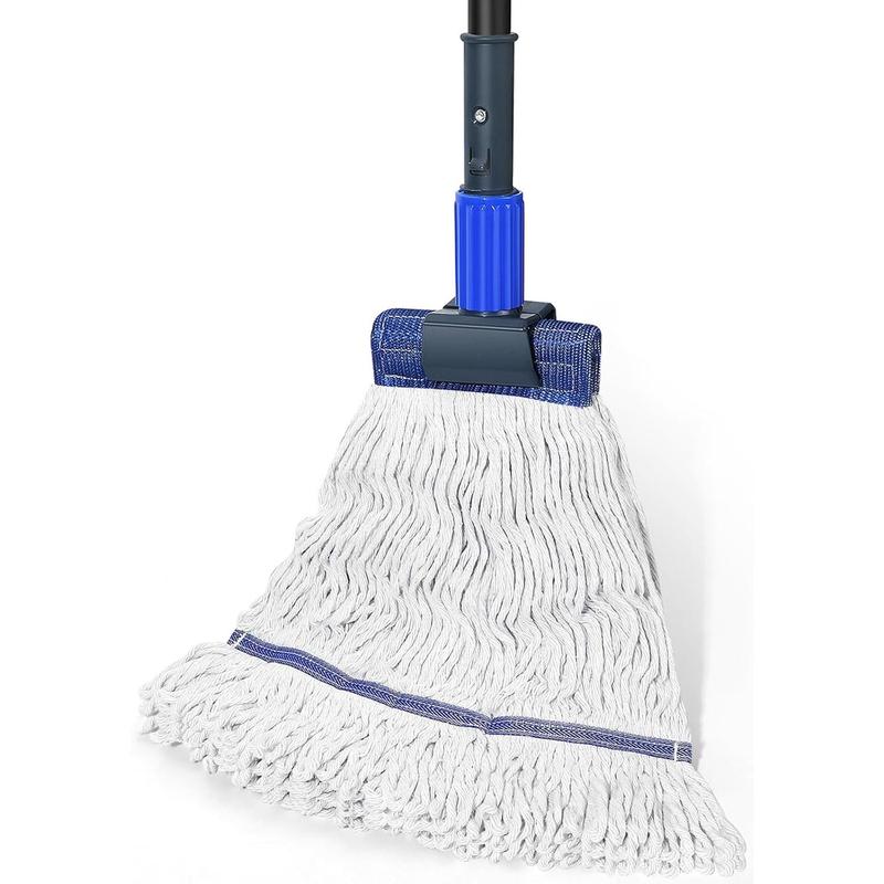 Commercial Mop Heavy Duty Industrial Cotton Mop,Looped-End String Wet Mop for Floor Cleaning with Long Handle, Janitorial Mop for Home,Garage,Office, Workshop, Warehouse