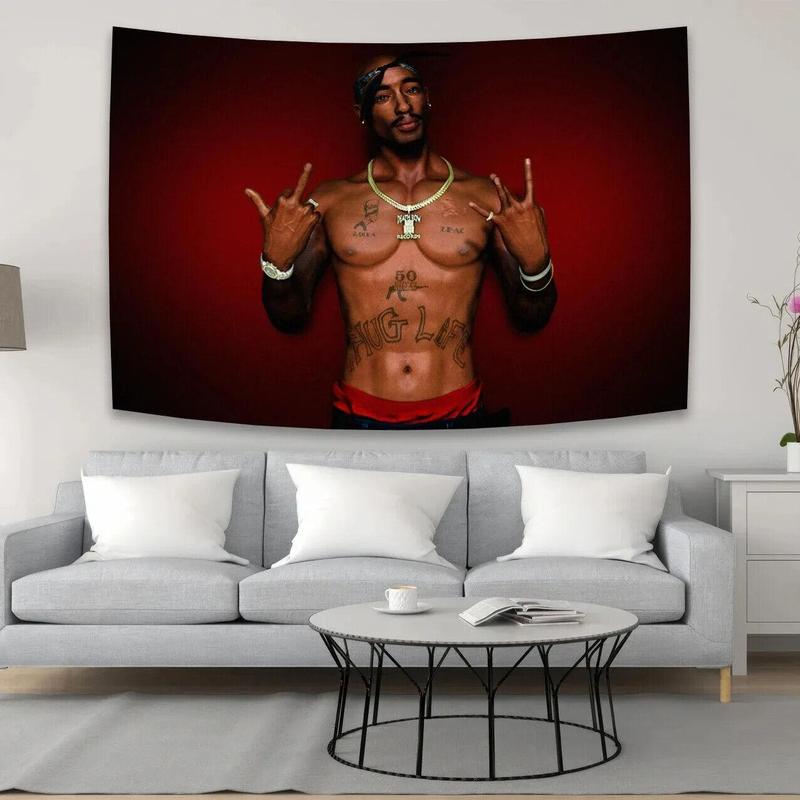 Tupac Shakur Hip Hop Rapper 2pac Fabric Tapestry Wall Art Hanging Banner