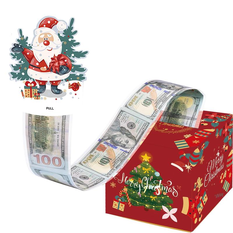 Christmas Themed Money Box, 1 Set Creative  Birthday Cash Gift Box, Party Decoration Supplies for Festival Christmas