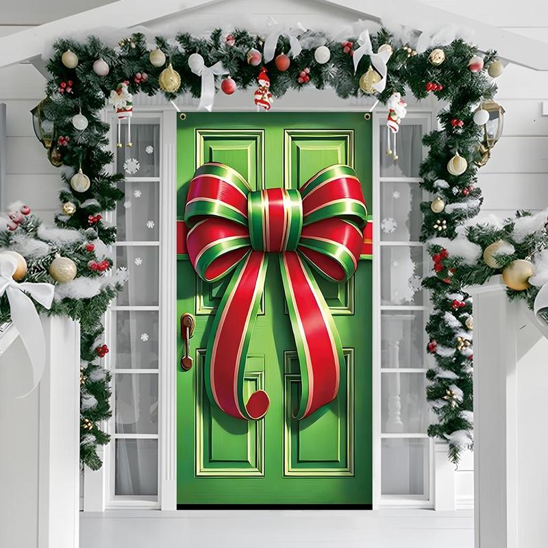 Christmas Themed Door Banner, 1 Count Festive Door Decoration with 4 Grommets, Home Decor for Living Room Bedroom, Party Supplies