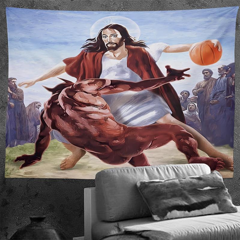 Basketball Tapestry Funny Wall Hanging Polyester Tapestry For Living Room Bedroom Office Home Room Party  wall art Decoration