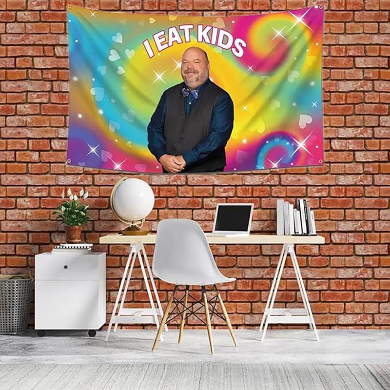 Bertram Funny I E-at Kids Slogan 3x5Ft Flag Wall Hanging Banner Tapestry for Bedroom Living Room College Dorm Outdoor Indoor Decor Flags