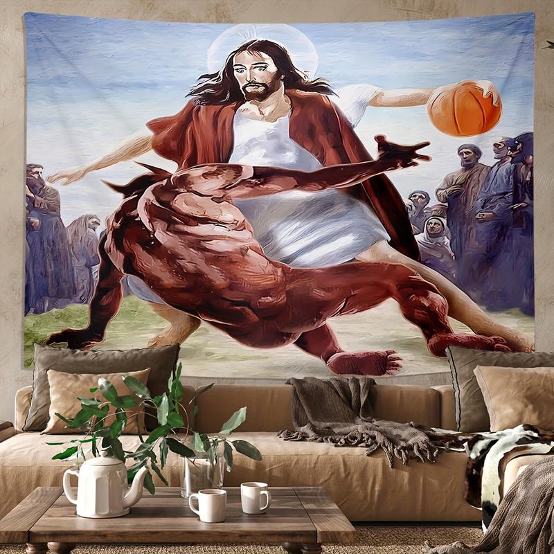 Basketball Tapestry Funny Wall Hanging Polyester Tapestry For Living Room Bedroom Office Home Room Party  wall art Decoration