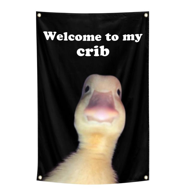 Welcome To My Crib Flag Funny Tapestry 2x3Ft Indoor Outdoor Wall Art Tapestry for Bedroom Teens Room Decoration Living Room Bedroom