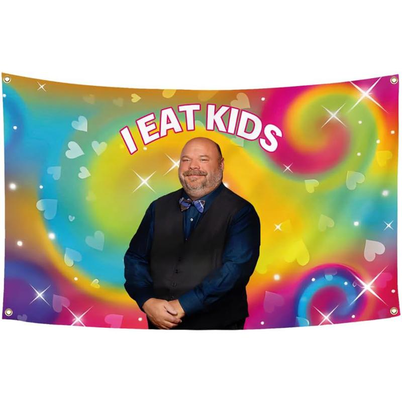 Bertram Funny I E-at Kids Slogan 3x5Ft Flag Wall Hanging Banner Tapestry for Bedroom Living Room College Dorm Outdoor Indoor Decor Flags