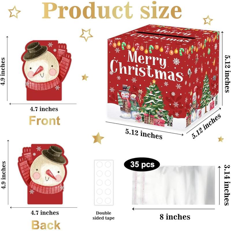 Christmas Party Gifts, Christmas Money Box for Cash Pull, Christmas Money Pull Box with Snowman Card and Transparent Bags, Christmas Money Pull Box, Christmas Money Pull Box  Adults