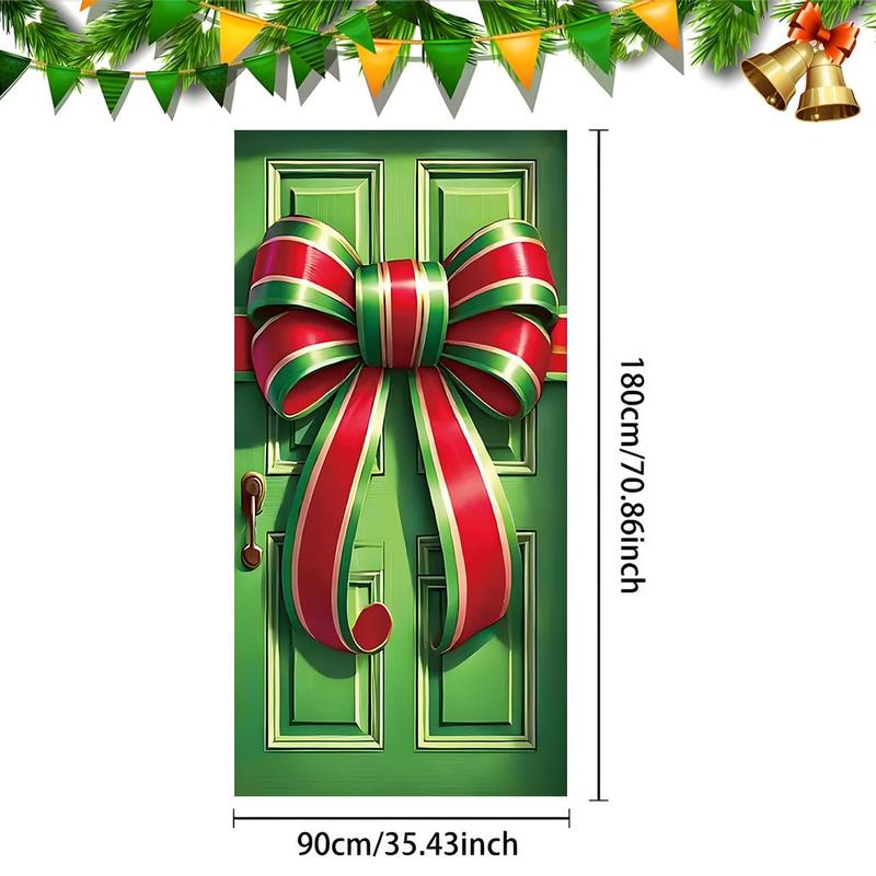 Christmas Themed Door Banner, 1 Count Festive Door Decoration with 4 Grommets, Home Decor for Living Room Bedroom, Party Supplies