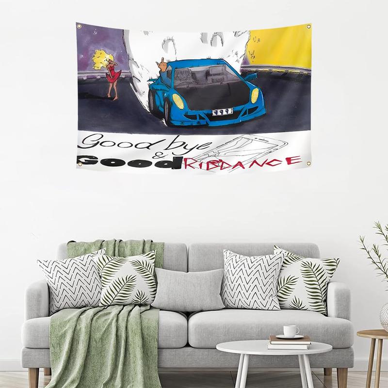 Juic Flag 3x5 Feet Hip Hop Rapper Goodbye and Good Riddance Rapper Tapestry for Bedroom Living Room Dorm Wall Decor