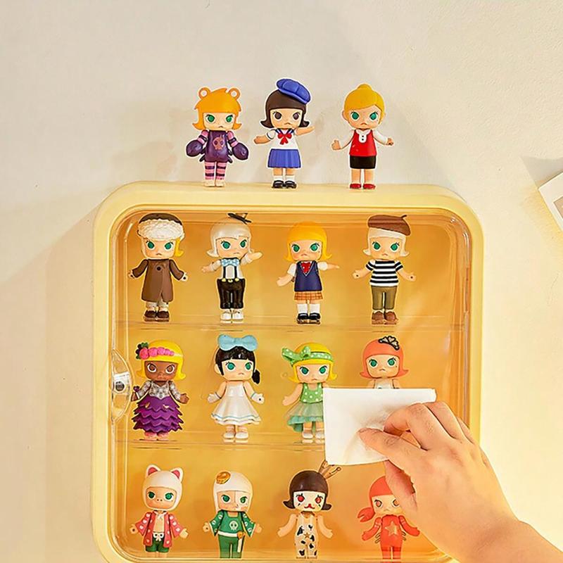 Wall Mounted Storage Box, 1 Count Doll Blind Box Storage Display Stand, Dustproof Display Box, Home Organizer for Doll, Toys, Books, Cosmetics, Christmas Gift