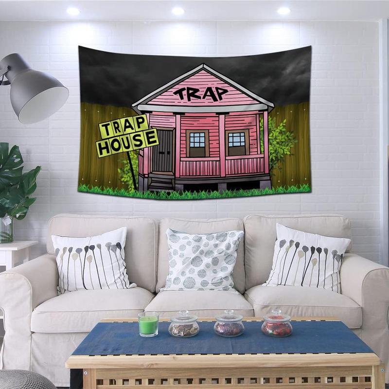 Trap House Banner Tapestry Dorm Garage Decor Man Cave 60x40inch