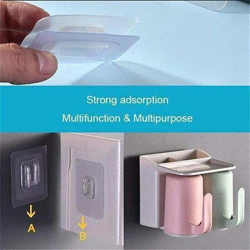 8 Pairs Double Sided Adhesive Wall Hooks, Minimalist Buckle Self Adhesive Hooks, Punch-free Storage Hooks