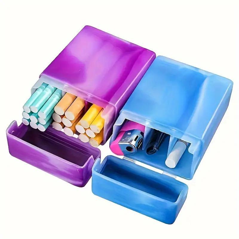 Random Color Creative Divided Cigarette Box, 4 Counts Multi-functional Storage Box, Portable Lighter Box for Home Office Outdoor Travel