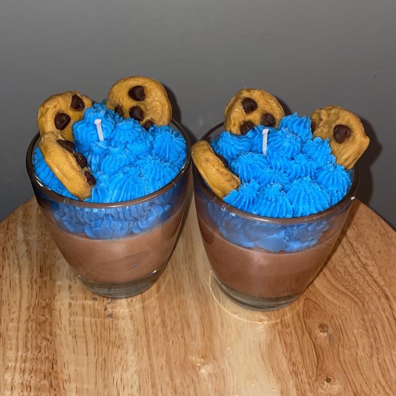 Blue Cookie Monster Candle