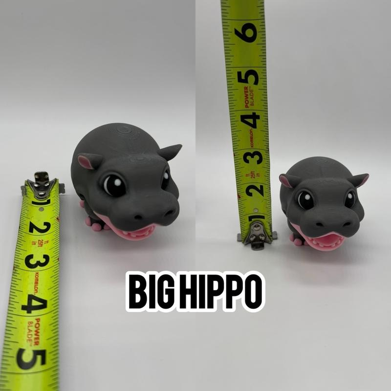 Adorable Tiny Hippopotamus Statue 3D Printed - Perfect for Home Decor and Gifts