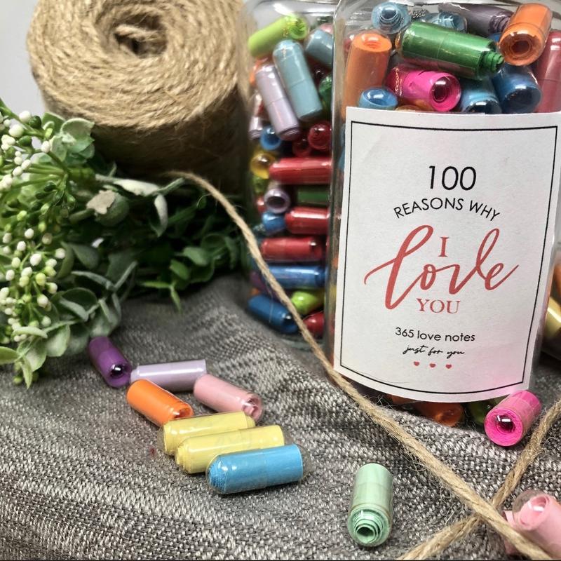 Daily Dose of Love 100 reasons why I love you Message in a Bottle Love Notes thoughtful Gifts for him cute gifts for her Valentine’s Day Christmas gift Stocking Stuffer Anniversary gift Birthday gift Long distance dating gift of Appreciation Self love jar