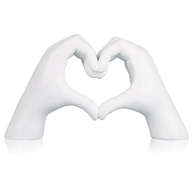 Creative Gesture Decorative Figurine, 1 Count Heart Shaped Finger Statue, Desktop Decoration for Home Office, Bedroom Refresh Decor