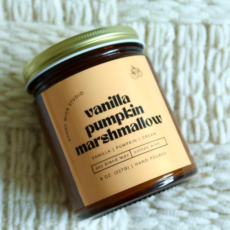 Vanilla Pumpkin Marshmallow 8oz Candle | Fall Candles