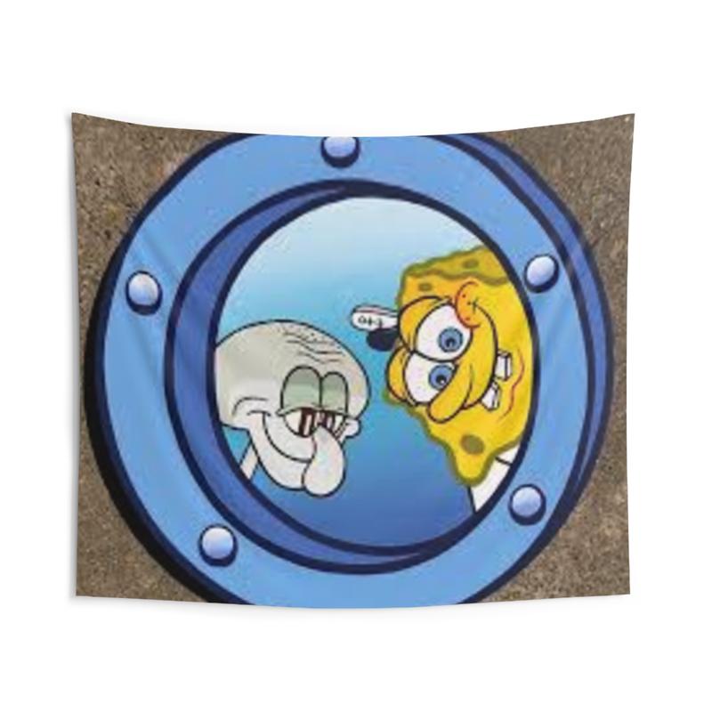 SpongeBob and squidward cartoon wall hanging tapestry cartoon tapestry