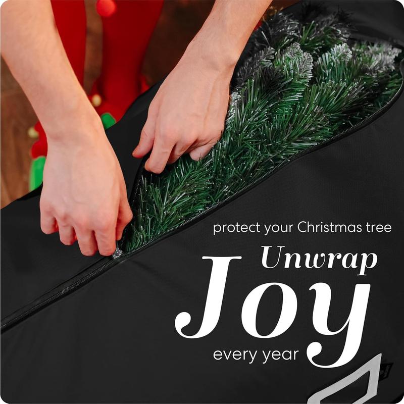 Rolling Tree Storage Bag - For 9-Foot Artificial Christmas Holiday Tree. Zippered Bag, Carry Handles and Wheels for Easy Transport. Protects Against Dust, Insects, and Moisture.