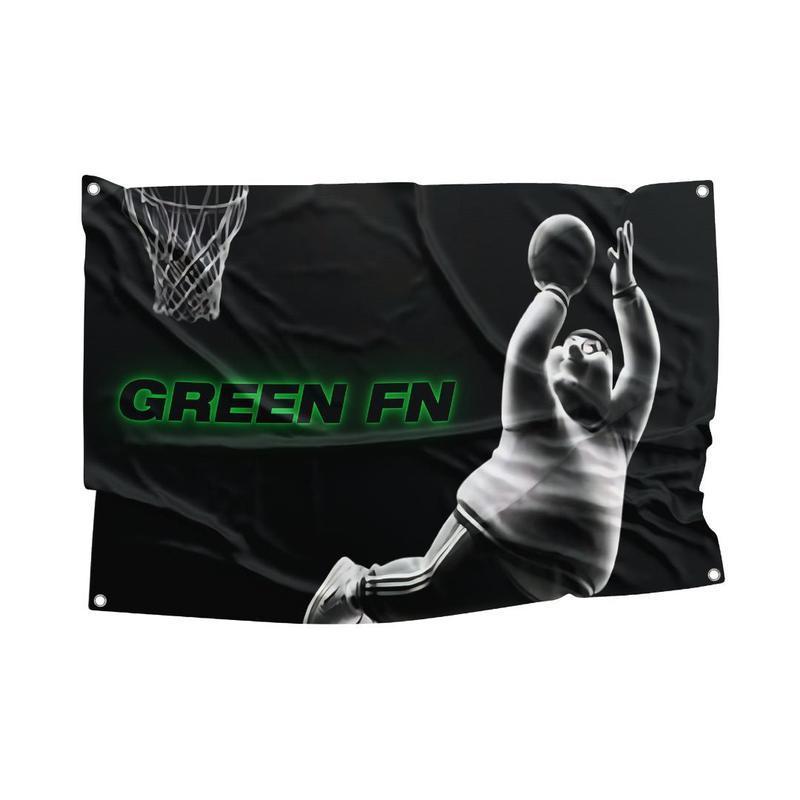 Green FN Flag - 3x5ft Hanging Wall Flag Banner for Meme Lovers - Trending Humor Decoration for College Dorms and Bedrooms -E95