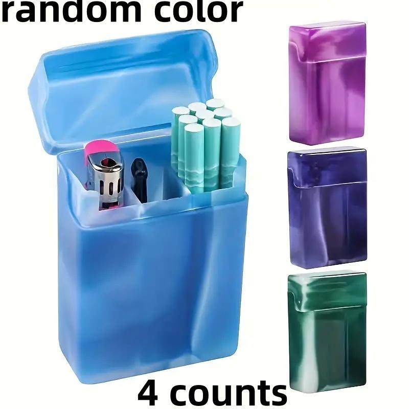 Random Color Creative Divided Cigarette Box, 4 Counts Multi-functional Storage Box, Portable Lighter Box for Home Office Outdoor Travel