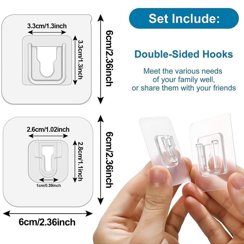 8 Pairs Double Sided Adhesive Wall Hooks, Minimalist Buckle Self Adhesive Hooks, Punch-free Storage Hooks