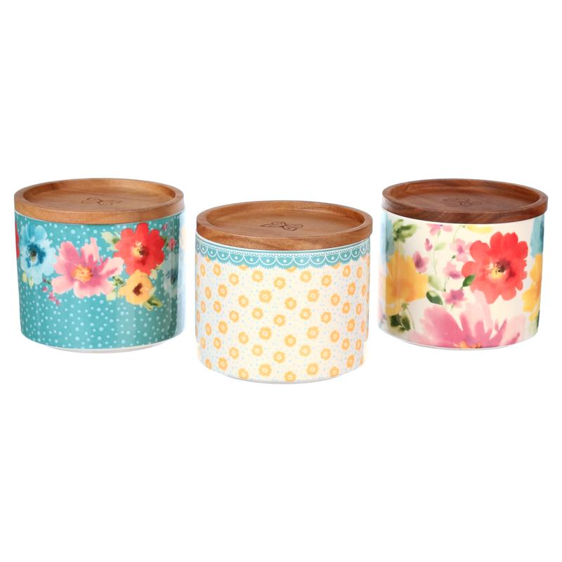 Stacking 3-Piece Stoneware Canister Set