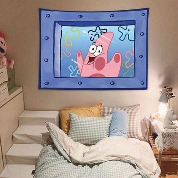 Patrick Star Retro Tapestry Poster For Decorate Clubs Concerts Bars University Dormitories Living Rooms Bedrooms