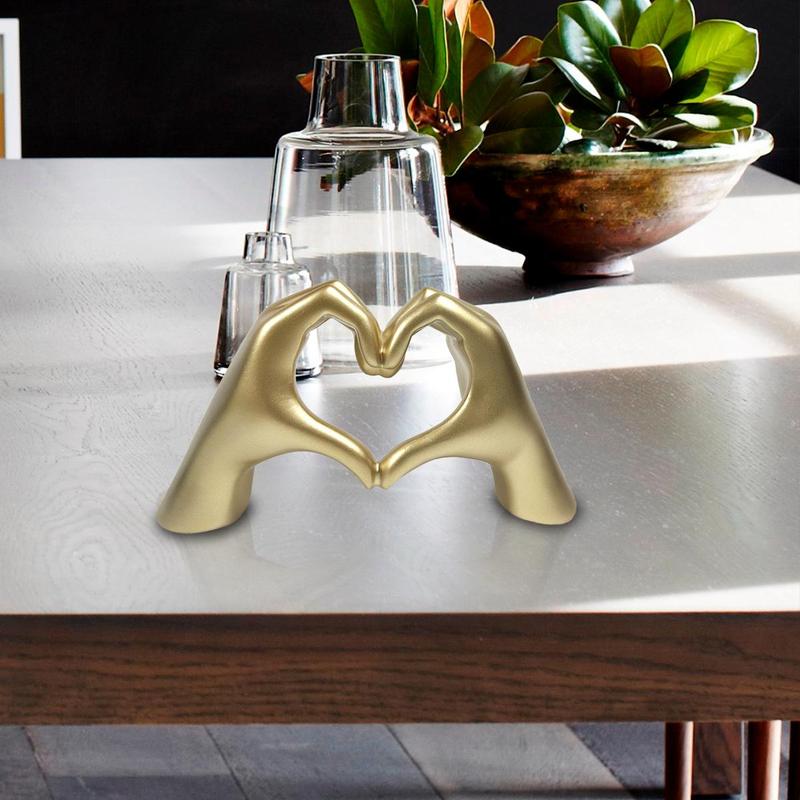 Creative Gesture Decorative Figurine, 1 Count Heart Shaped Finger Statue, Desktop Decoration for Home Office, Bedroom Refresh Decor