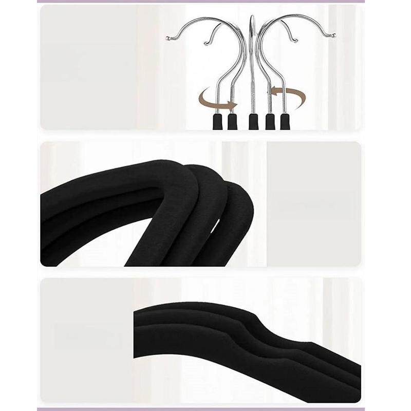 Velvet Non-slip Clothes Hanger, 20pcs set 360 Degree Swivel Hooks Hanger, Space Saving Clothes Drying Rack, Clothes Organizer for Jackets, Pants