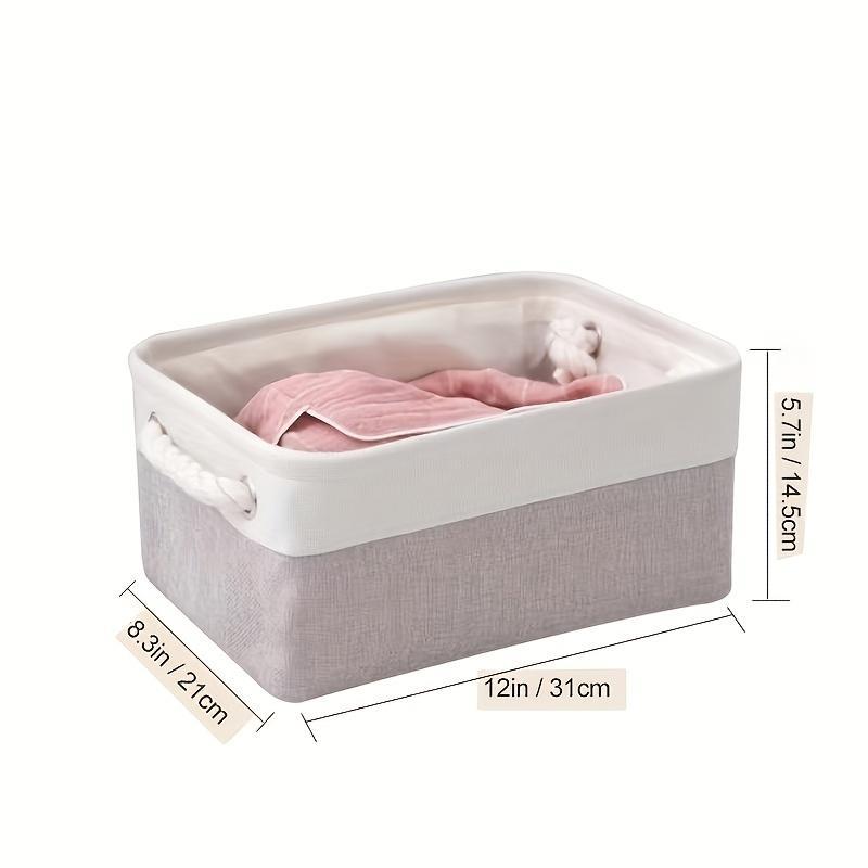 Multi-purpose Fabric Storage Basket, Modern Toys Storage Basket with Handle, Household Storage Organizer for Bedroom, Living Room, Dormitory, Office