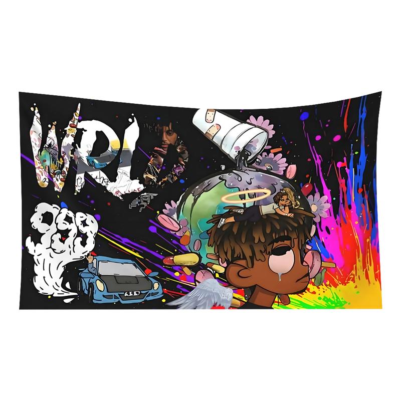 Rapper Tapestry Wall Flag 3*5ft Funny Banner Hanging Flag with Brass Grommets for Indoor Hanging, College Dorm Party Tapestry Art Poster