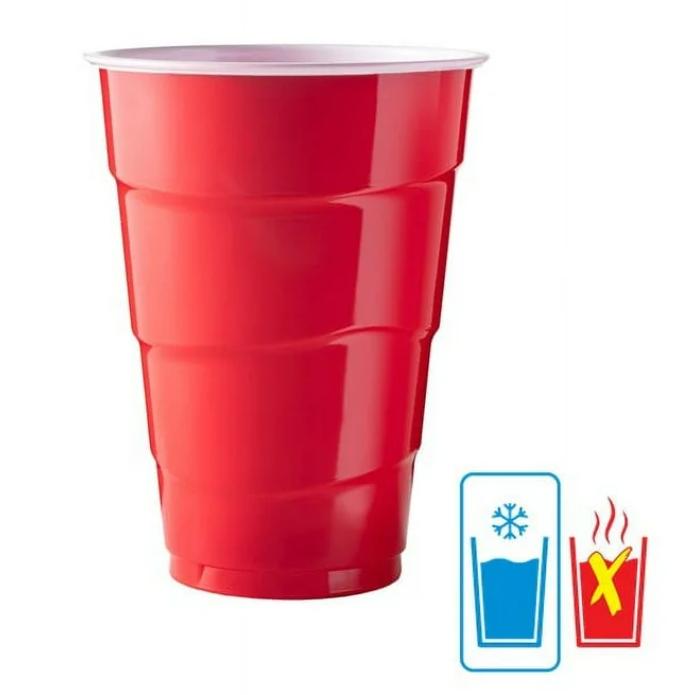 Red Everyday Disposable Plastic Party Cups, 18 oz, 100 Count - Perfect for Parties - Cookware