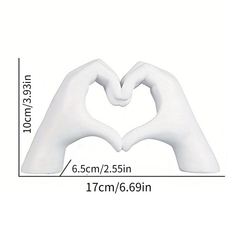 Creative Gesture Decorative Figurine, 1 Count Heart Shaped Finger Statue, Desktop Decoration for Home Office, Bedroom Refresh Decor