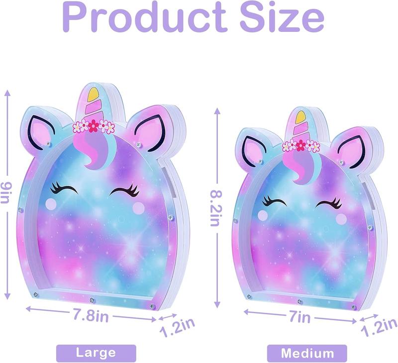 Piggy Bank for  Girls Customize Name  Bank Unicorn Money Bank for Girls, Transparent Piggy Banks for Girls with Letter Stickers