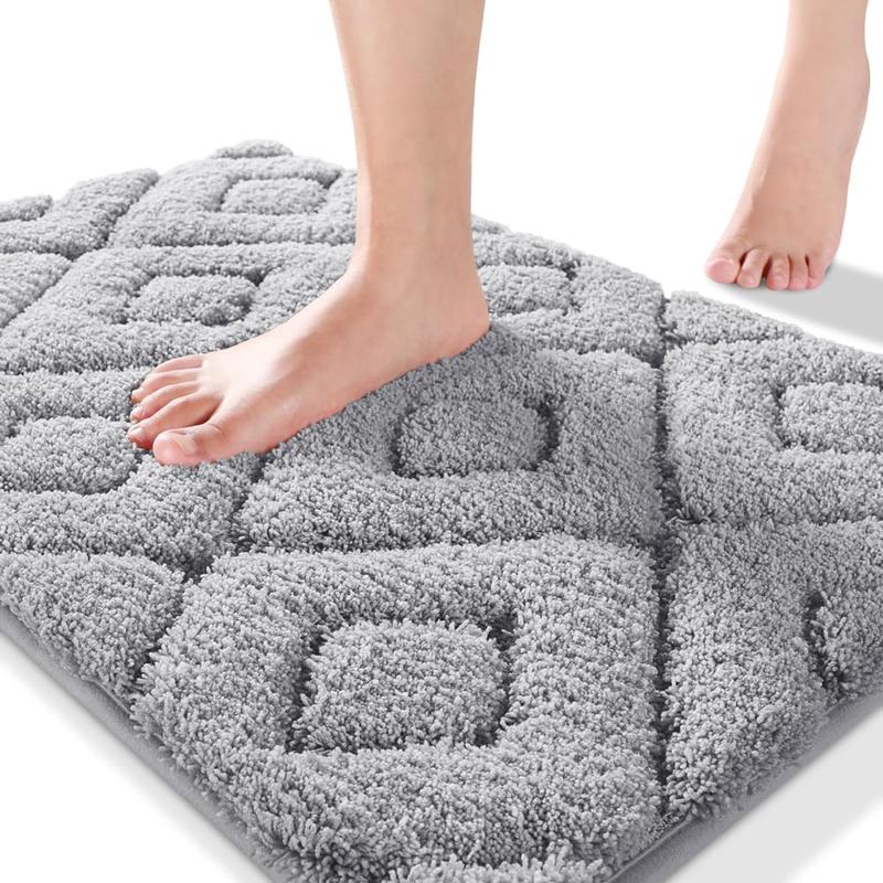 Bathroom Rug Mat, Super Soft Fluffy Absorbent Microfiber Bathroom Rug, 24