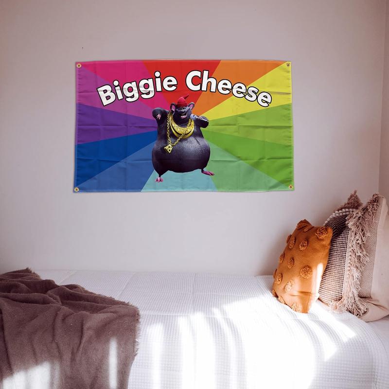 MURCAL Big Cheese Meme Tapestry Banner Flag For Room College Decor Room Backdrop Poster Fashion Art Home Decor  3 * 5FT