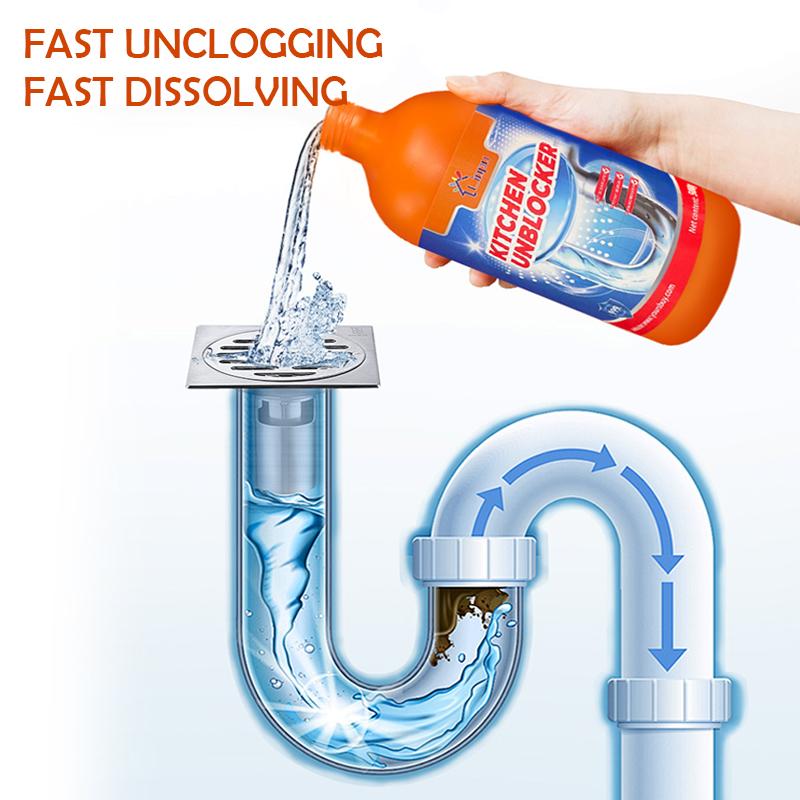 Pipe Unclogger - Kitchen Unclogger, 500ml Household Pipe Cleaner, Powerful Pipe Cleaner, Kitchen Bathroom Sink Downspout Cleaning Tool (500ml)