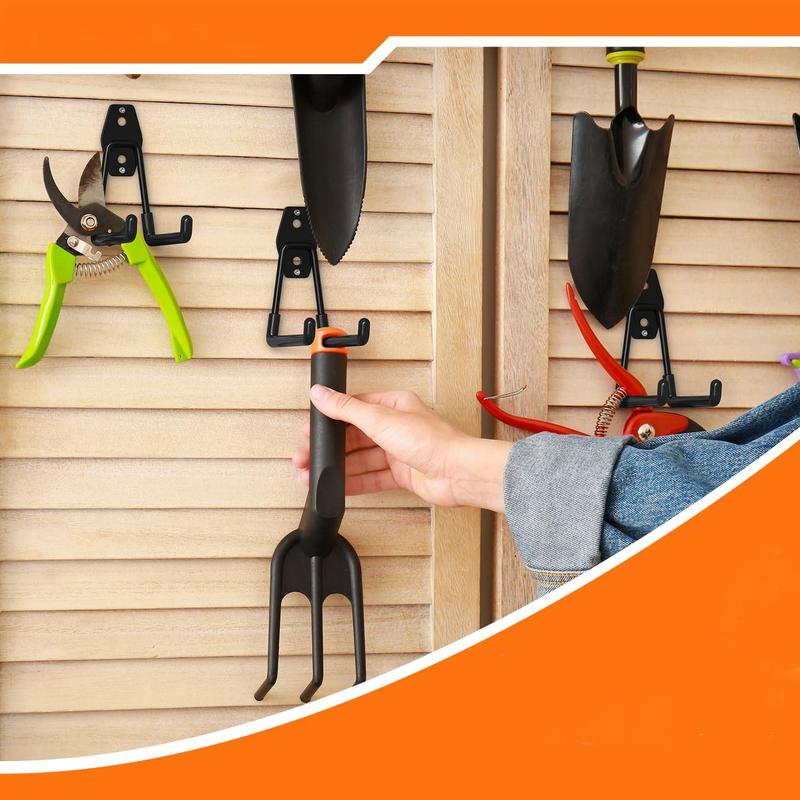 Garage Hooks, 4 Counts set Wall Mounted Garage Storage Hooks, Storage Organizer for Organizing Garden Lawn Tools, Ladders, Bulk Items, Bikes, Ropes, and More Equipment