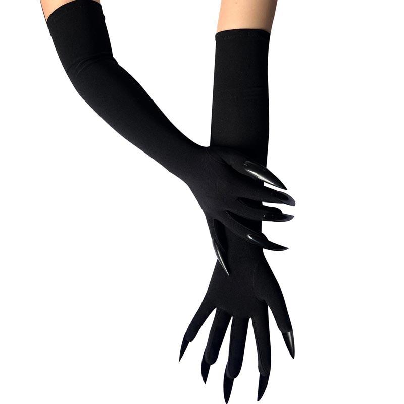 Halloween Claw Gloves Horror Wolf Cat Paw Gloves with Long Fingernails Costume Gloves for Adults