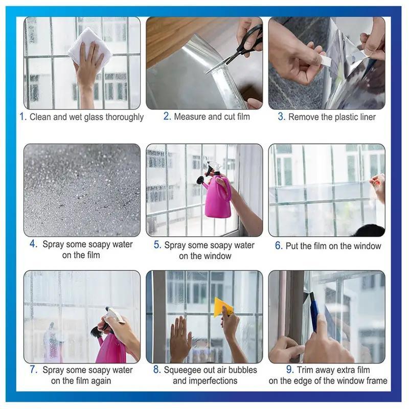 One-way Privacy Window Film, 1 Count UV Protective Heat Control Privacy Window Film for Staircase Case, Decorative Window Sticker for Home and Office