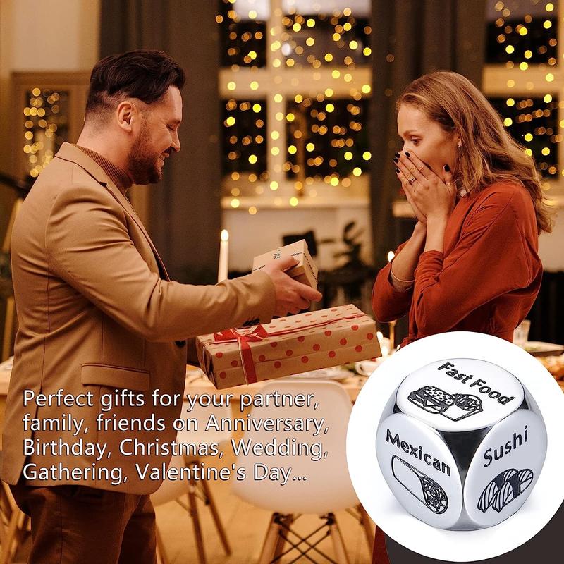 Him Her Couple Gifts for Boyfriend Girlfriend Food Decider 11Th Anniversary Steel Date Night Gifts for Husband Wife for Wedding Christmas Valentines Birthday for Women Men STUNFASSOO