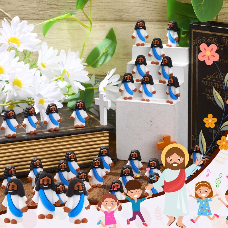 Little Black Jesus Figures 50 Pcs Cute Jesus Ornament Hide and Seek Religious Party Gift for Family Friend Religious Christmas Christian Baptism Gifts