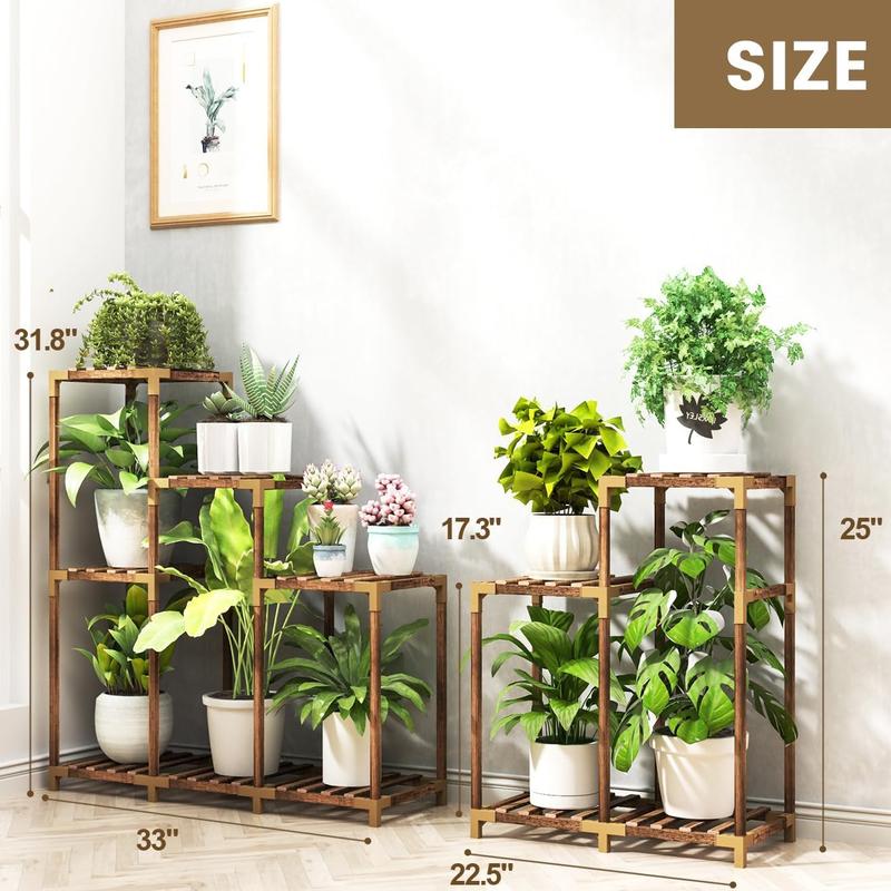 12 Tier Corner Plant Stand with Grow Lights for Multiple Plants, Tiered Plant Shelf Indoor Plant Holder Rack Flower Stand for Living Room Balcony Patio Porch Garden