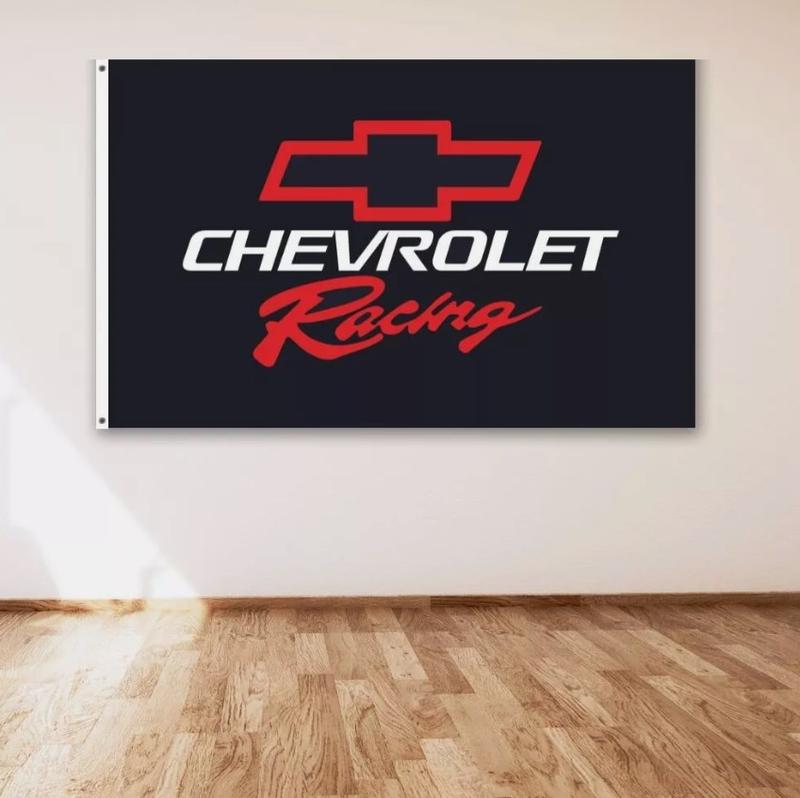 Funny Flag Chevrolet Racing Flag 3x5ft Banner for Garage, Party, Garden, Gym Decorative Banner