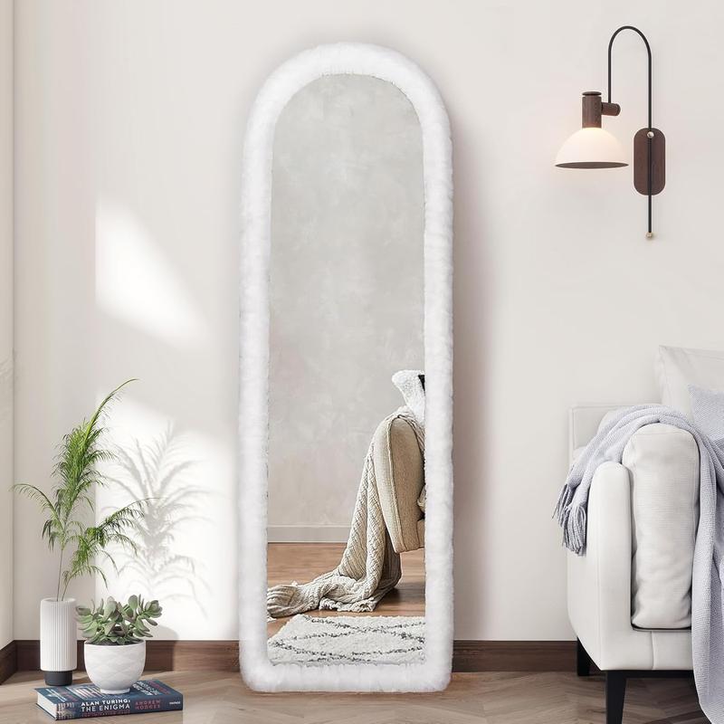 2 Pack Fluffy Full Length Mirror Cover Universal Ultra Soft Non-Slip Cover Free Standing Mirror Cover 64